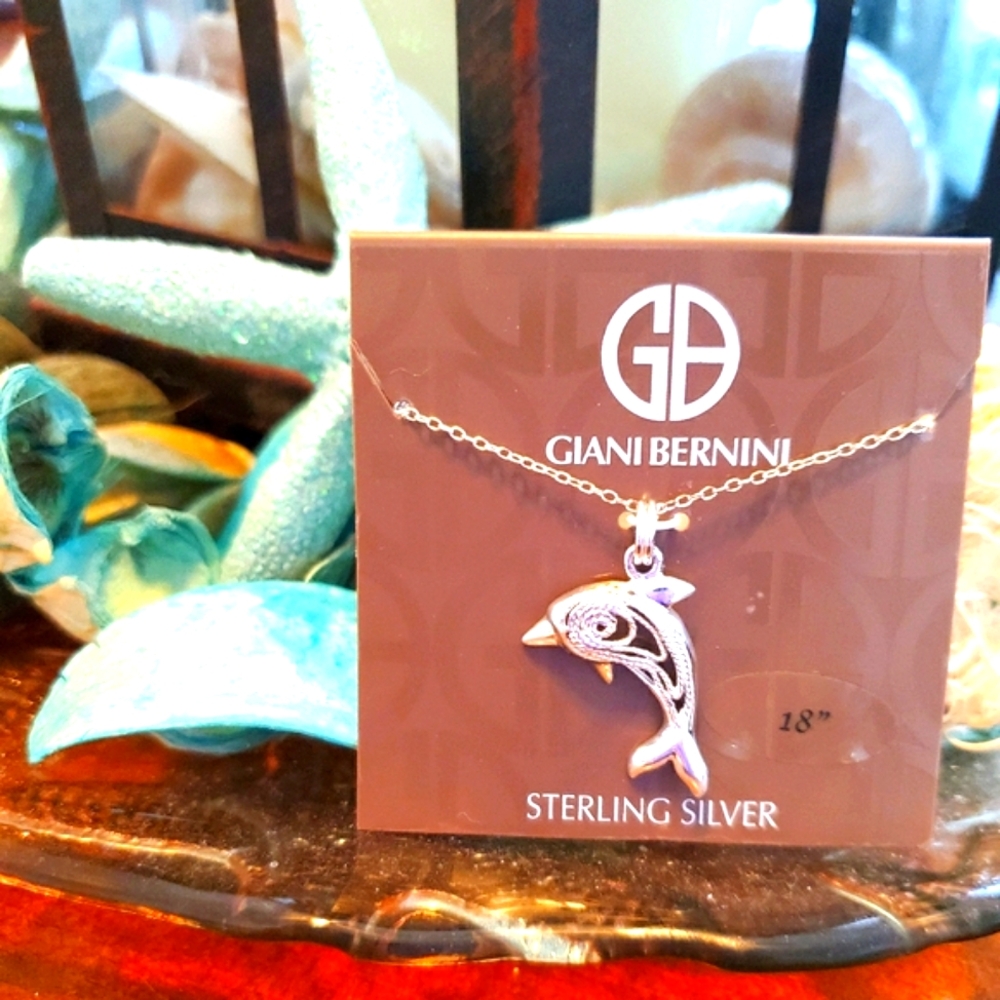 NWT Giani Bernini sterling silver dolphin necklace